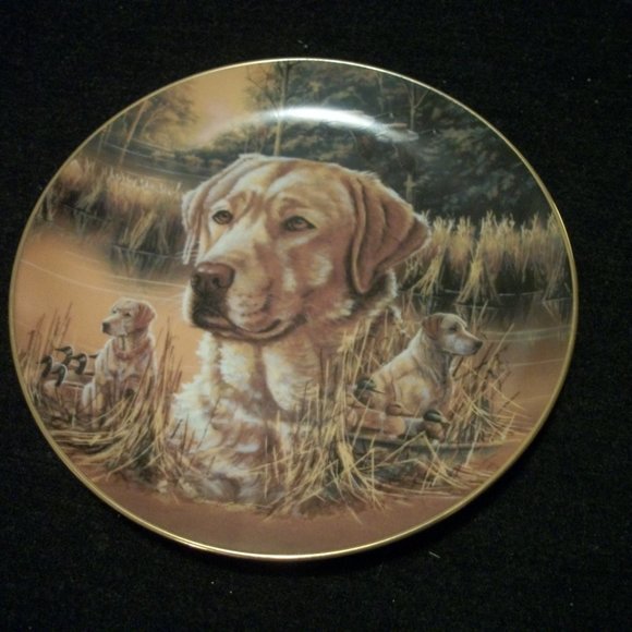 DOG PLATE DEVOTED PARTNER #2346A BRADFORD EXCHANGE - Picture 1 of 3